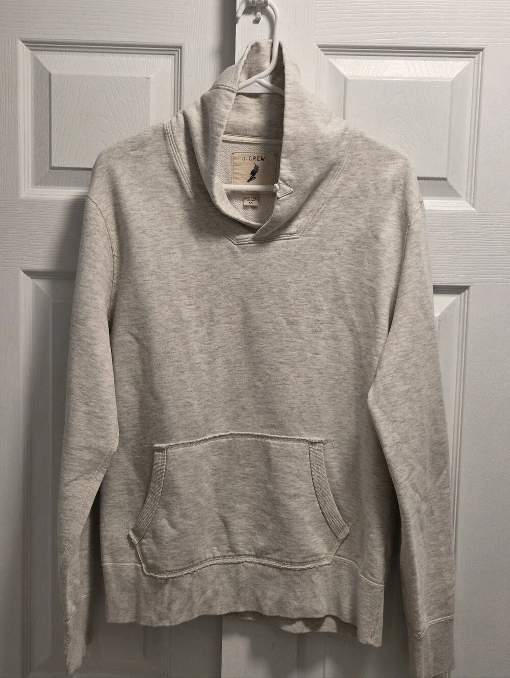 J. Crew Heather Light Grayish Funnel-Neck Sweatshirt Size Medium